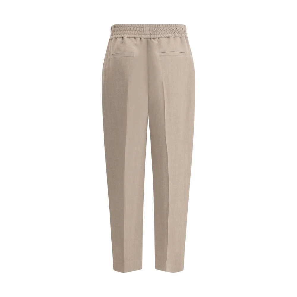 BRUNELLO CUCINELLI Elegante Katoenen Broek Brown Dames