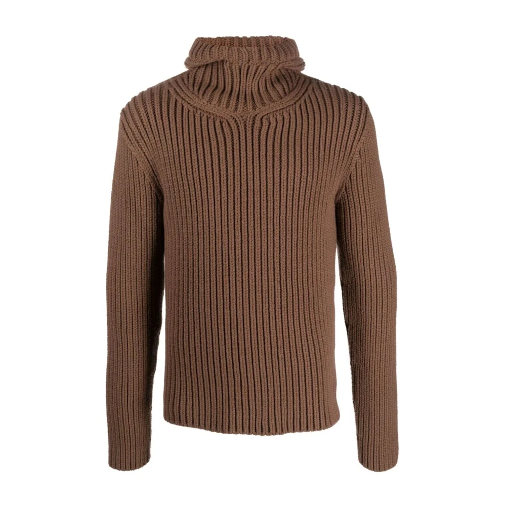 Lanvin Bruine Hooded Jas voor Mannen Brown Heren