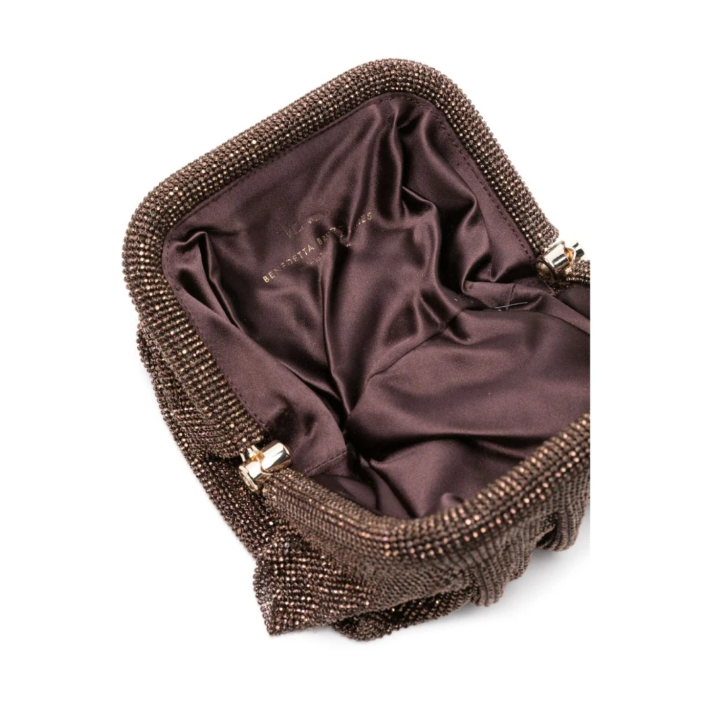 Benedetta Bruzziches Kristalversierde Bruine Clutch Tas Brown Dames
