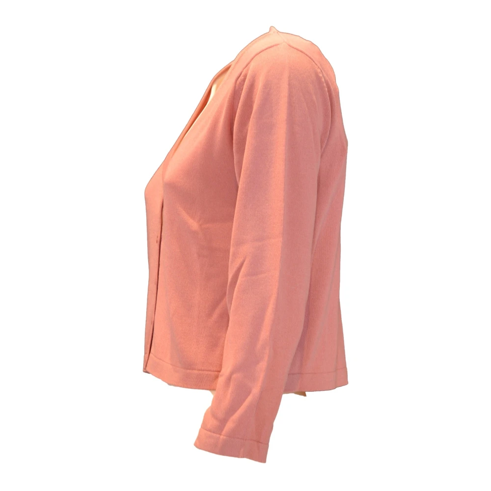 Max Mara Roze V-hals Vest 3 4 Mouw Pink Dames