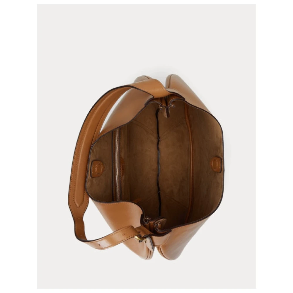 Polo Ralph Lauren Luxe leren zadeltas Beige Dames