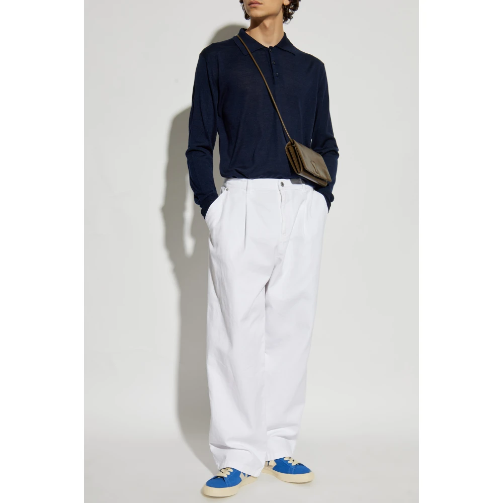 Ami Paris Wollige Polotrui Blue Heren