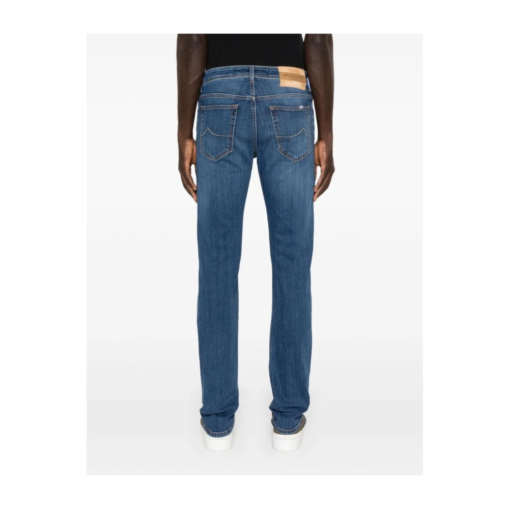 Jacob Cohën Blauwe Denim Wijde Zoom Jeans Blue Heren