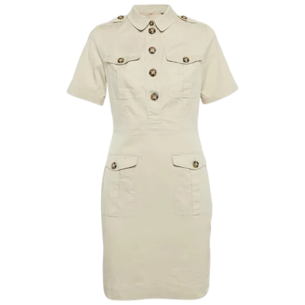 Burberry Vintage Pre-owned Cotton dresses Beige Dames