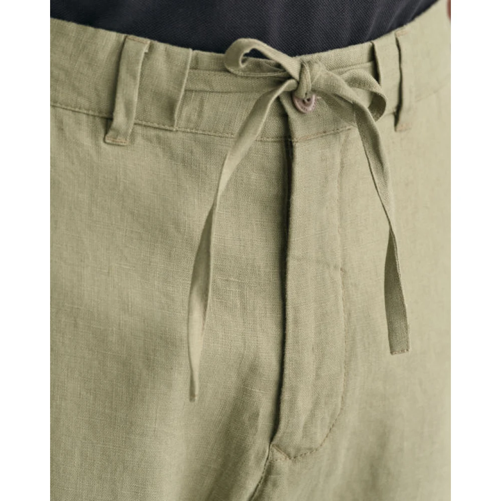Gant Relaxed Linnen Broek Green Heren