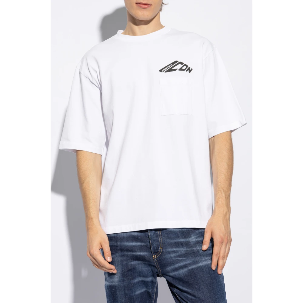 Dsquared2 T-shirt met logo White Heren