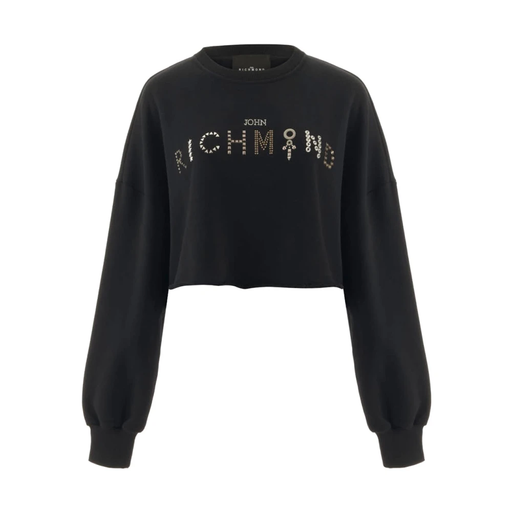 John Richmond Studded Logo Sweatshirt Black Dames