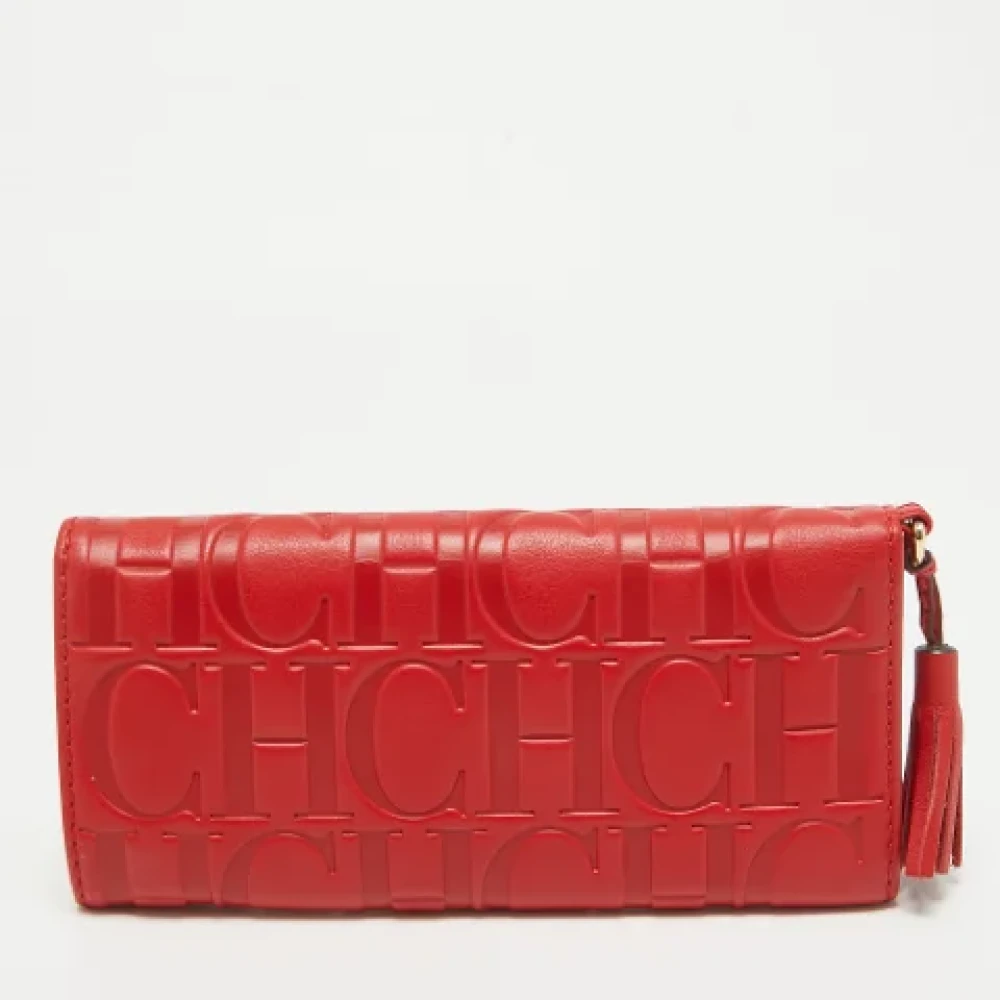 Carolina Herrera Pre-owned Leather wallets Red Dames