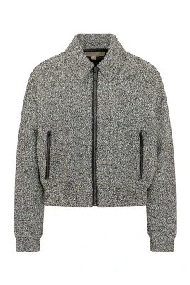 Bomberjacka i bomullsblandning med tweed