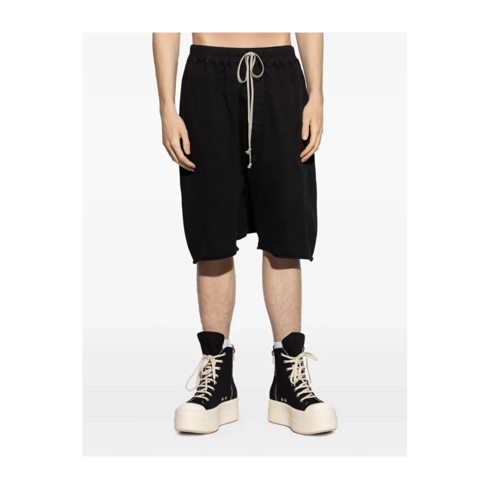 Rick Owens Zwarte Trekkoord Pods Broek Black Heren
