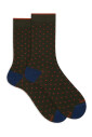 chaussettes-courtes-en-coton-vert-a-pois-pour-hommes