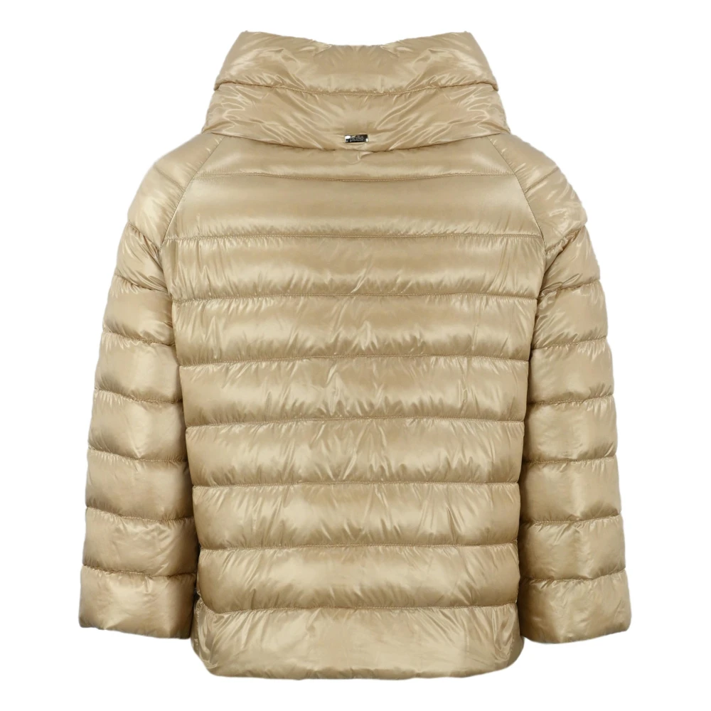 Herno Gewatteerde jack met opstaande kraag in licht zand Beige Dames