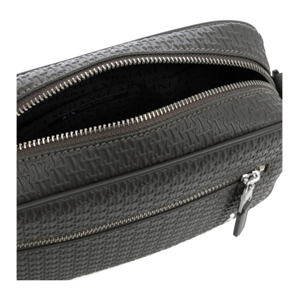 Armani Exchange Logo Crossbody Tas met Verstelbare Band Gray Heren
