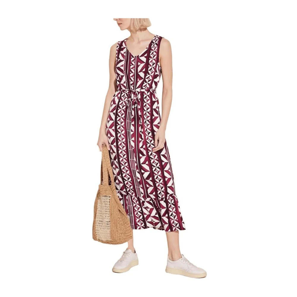 Street One Elegante Viscose Lange Jurk Collectie Red Dames