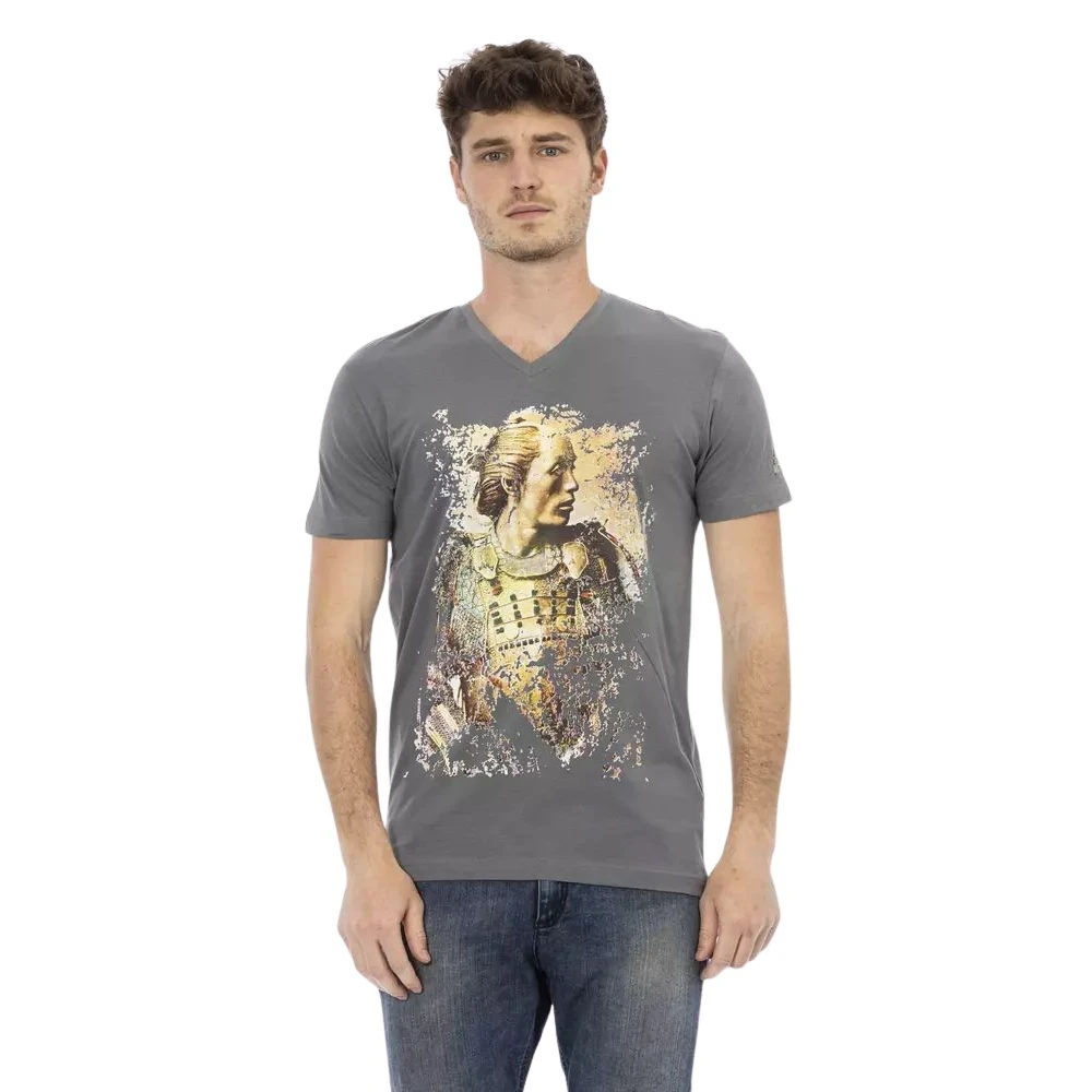 Trussardi Herren Grau Es V-Ausschnitt T-Shirt