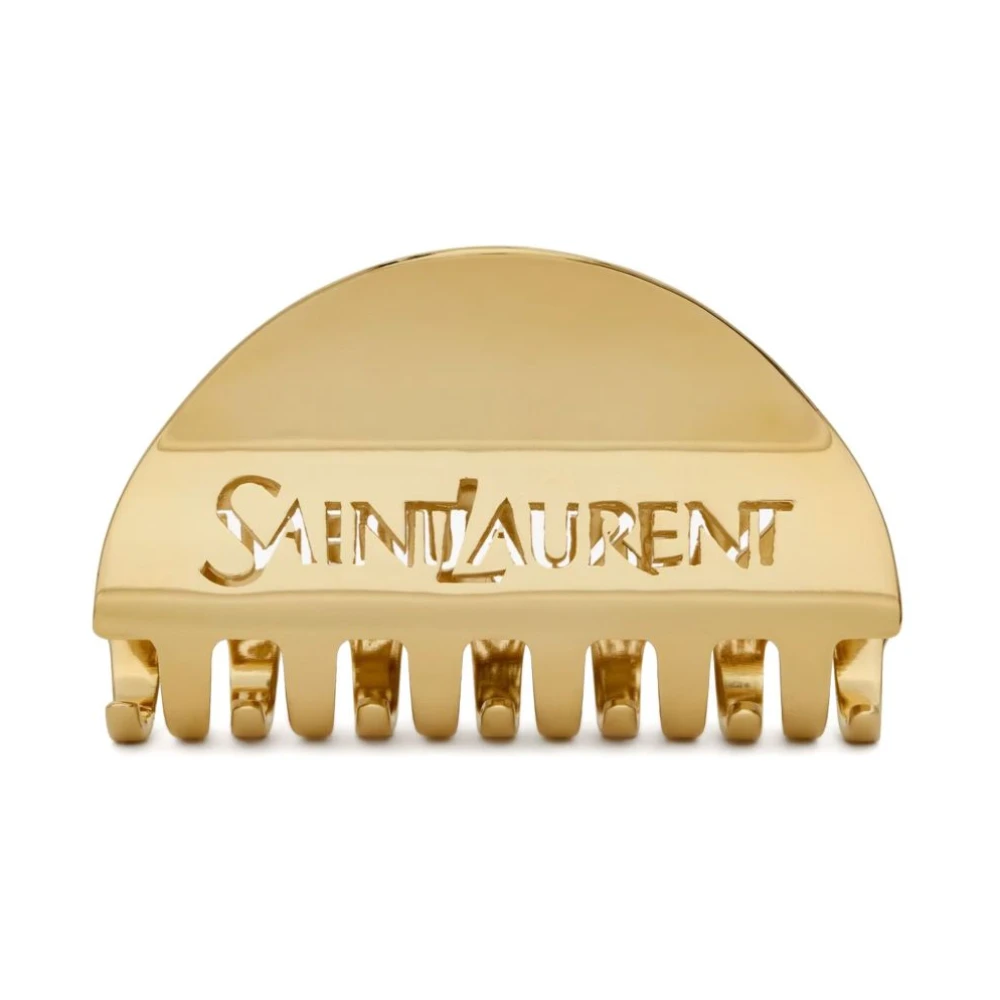 Saint Laurent Gouden accessoires met clipsluiting Yellow Dames