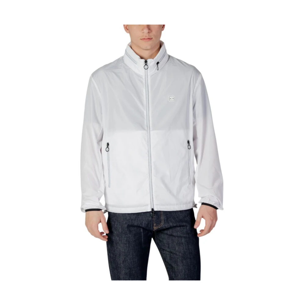 Armani Exchange Polyester Shell Jacket - Male - Light Jackets - White - Xl - Jackets