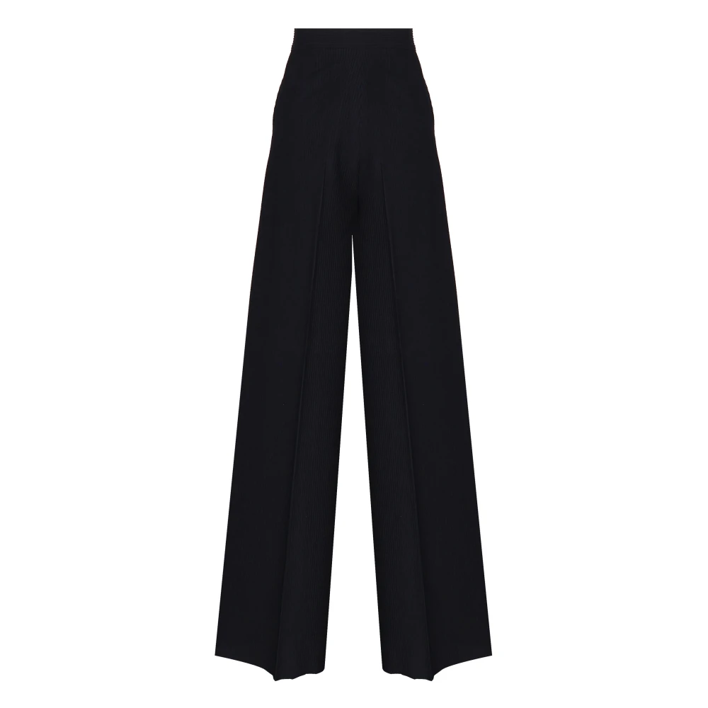 Max Mara Blauwe Wollen Broek met Plooi Blue Dames