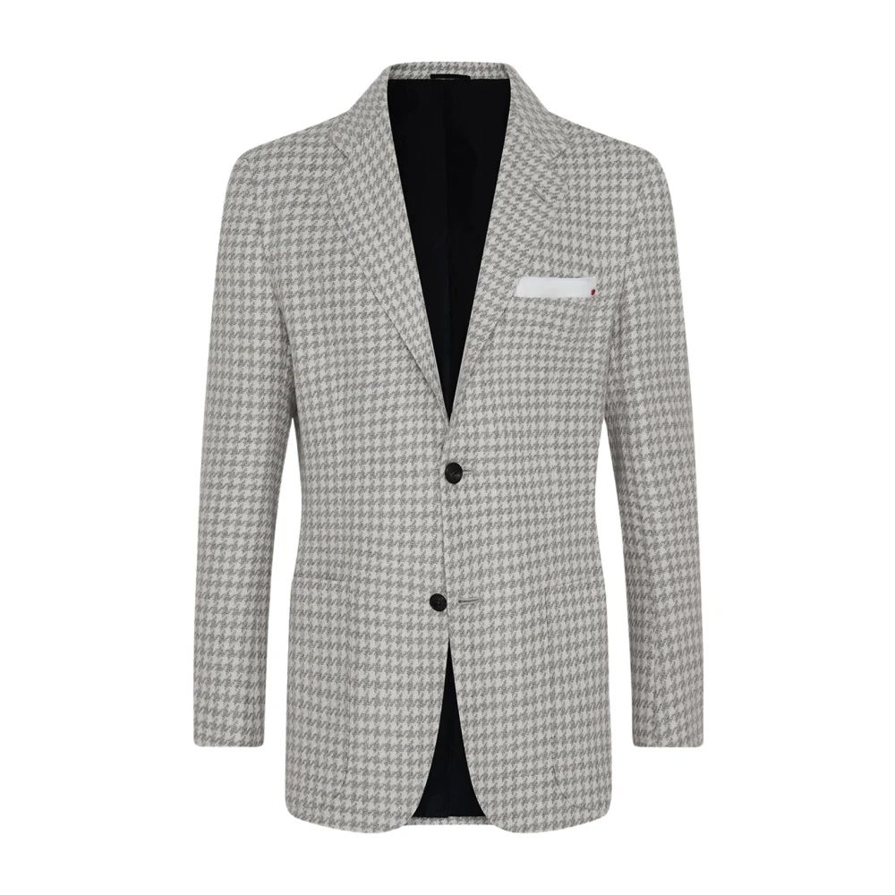 Kiton Kasjmier Pied-de-poule Jas Gray Heren