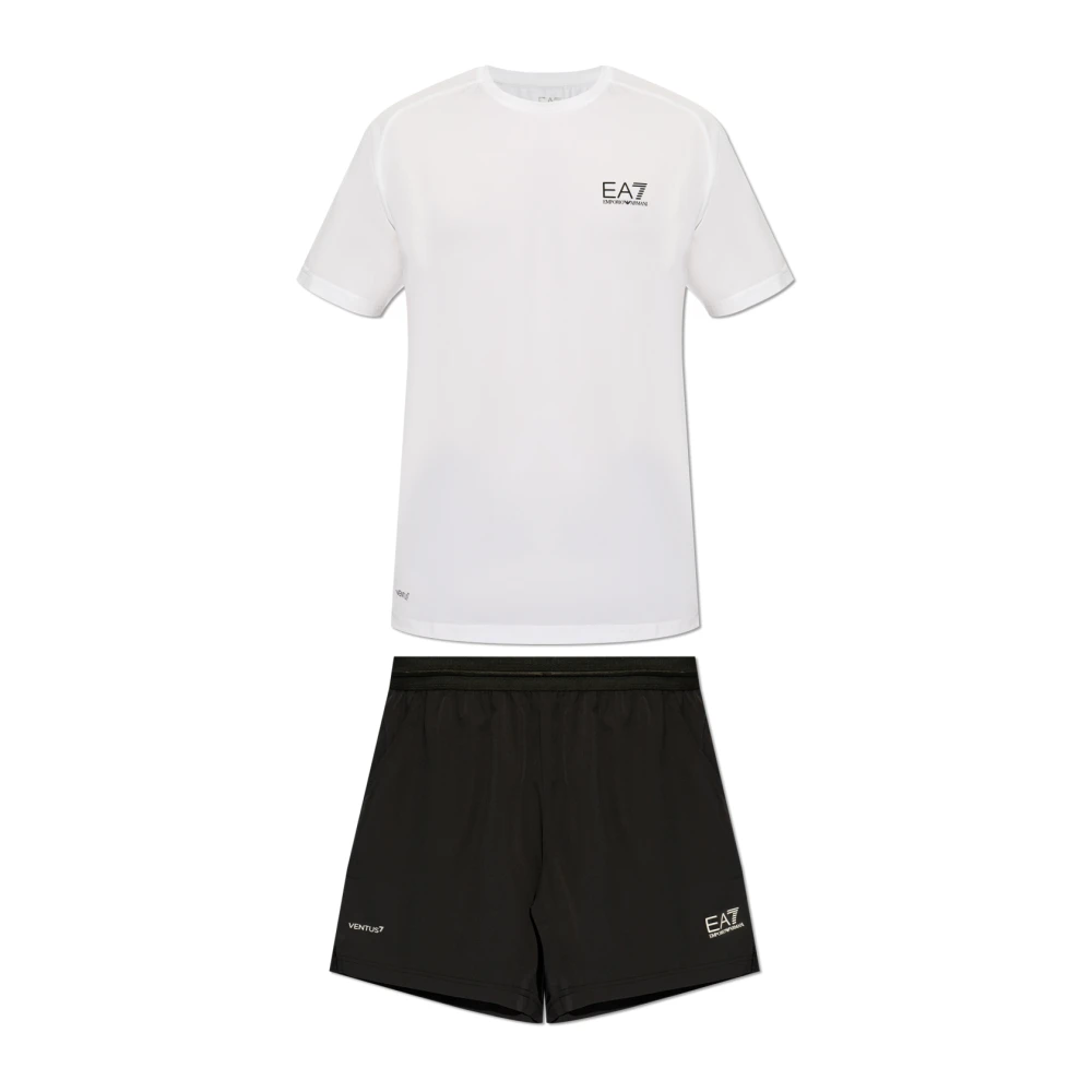 Emporio Armani EA7 Set: T-shirt en Shorts White Heren