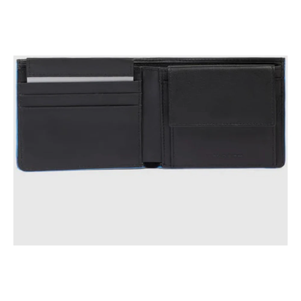 Piquadro Zwarte leren portemonnee Black Heren