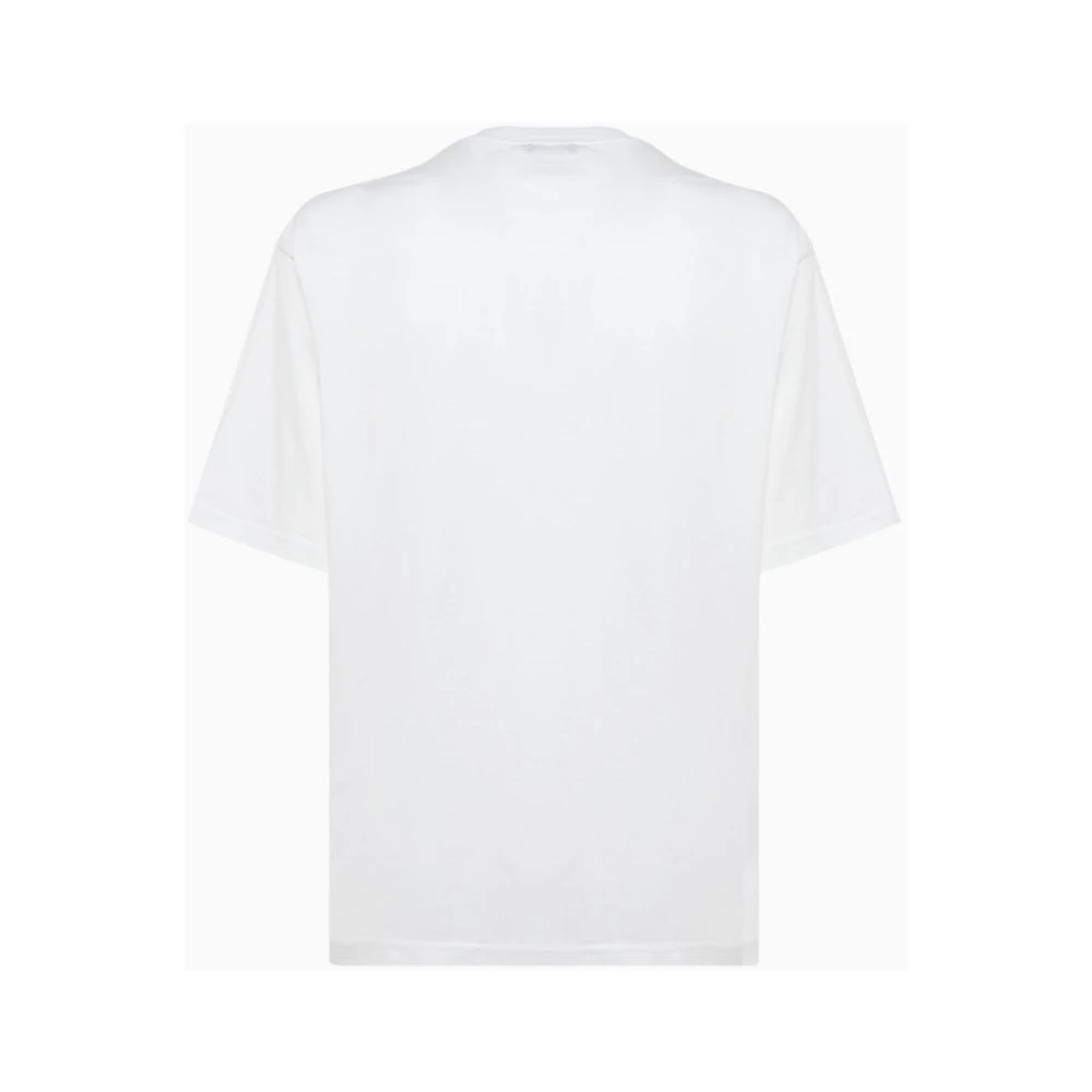 Acne Studios Effengekleurde Katoenen Scoop Neck T-Shirt White Heren