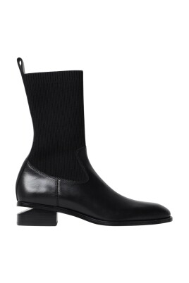 black-knit-bootie-low-heel