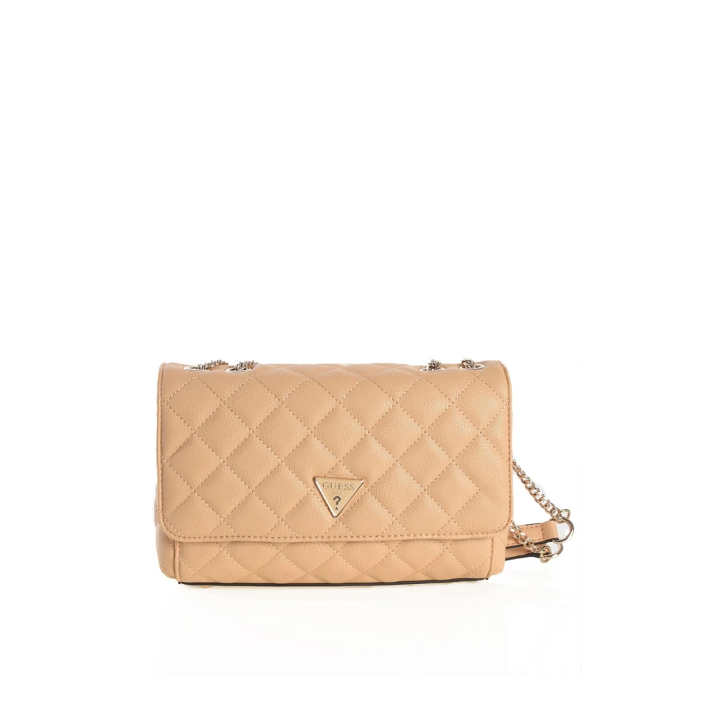Guess Eco Carly PU Leren Schoudertas Brown Dames
