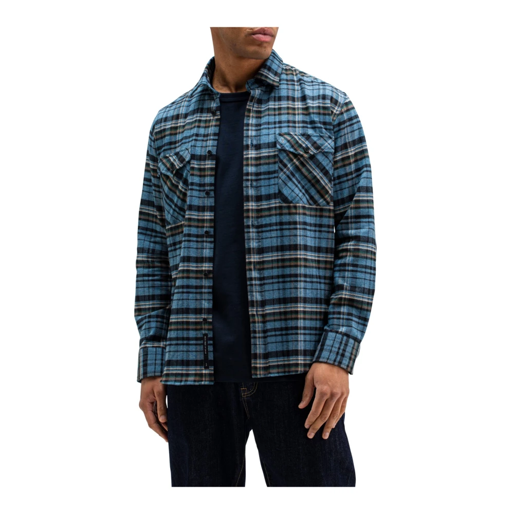 Butcher of Blue Casual Blauw Overhemd Blue Heren