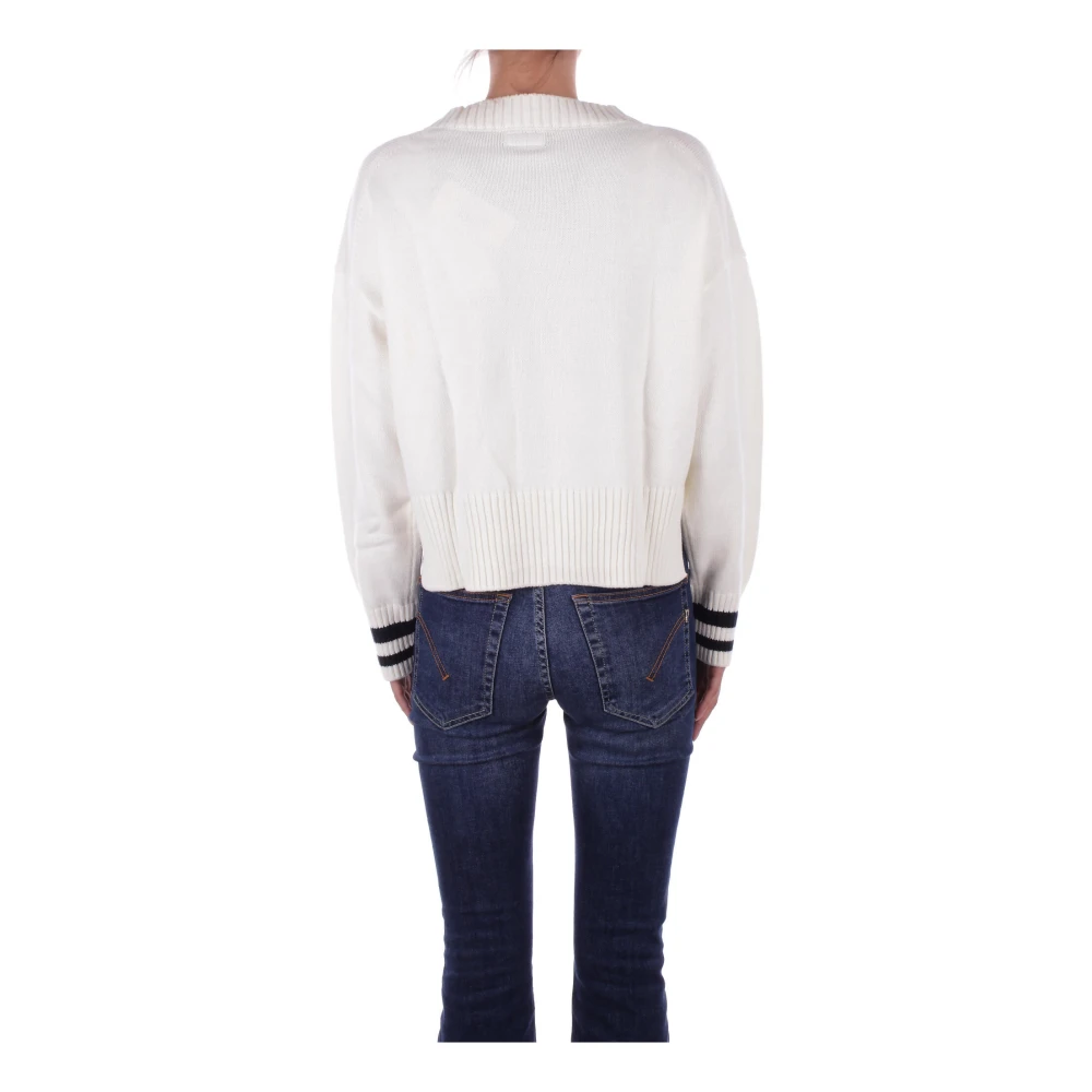 Guess Witte Cardigan met Logo-knoopsluiting White Dames