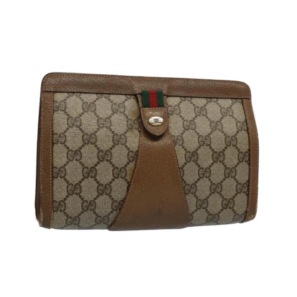 Gucci Vintage Pre-owned Canvas gucci-vskor Beige, Dam