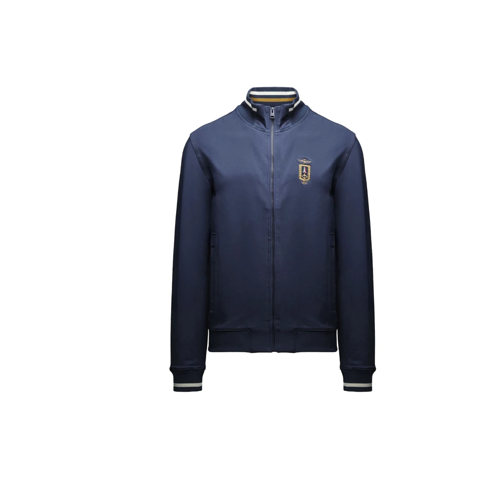 Aeronautica Militare Men's Blue Zip-Through Sweatshirt - Zip-Throughs - 2XL - Sweatshirts & Hoodies