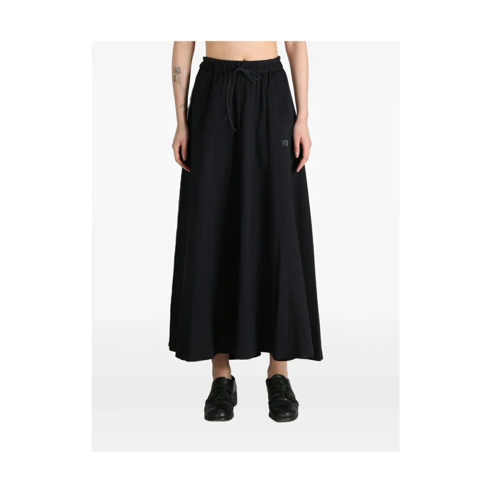 Y-3 Zwarte hoge taille mesh rok Black Dames