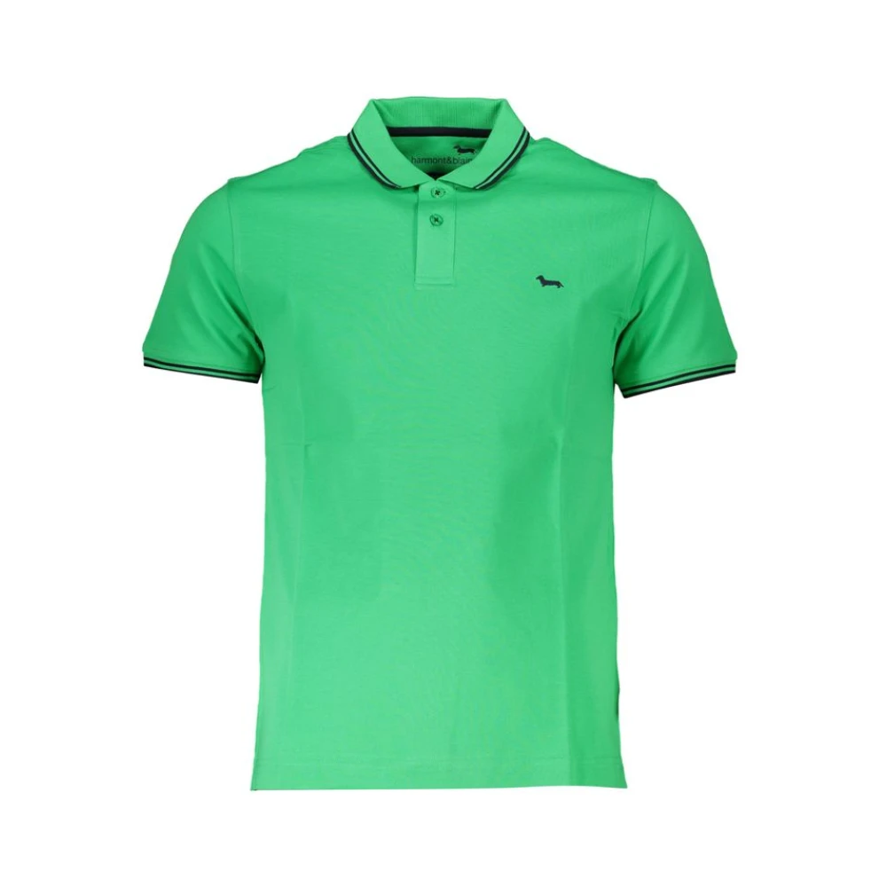 Harmont & Blaine Men's Green Polo Shirts, Xl, Stylish Cotton Polo With Contrasting Details