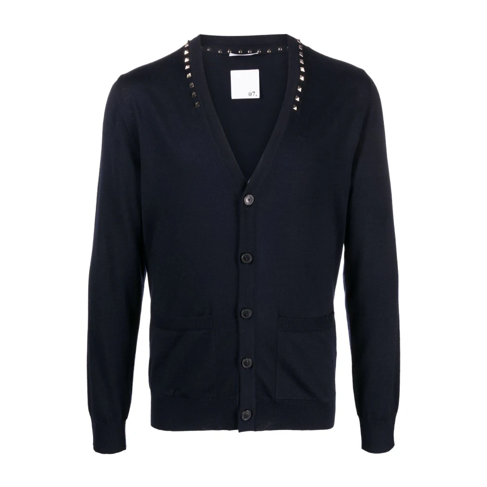 Valentino Garavani Blue Rockstud Untitled Cardigan - Male - Cardigans - L - Knitwear
