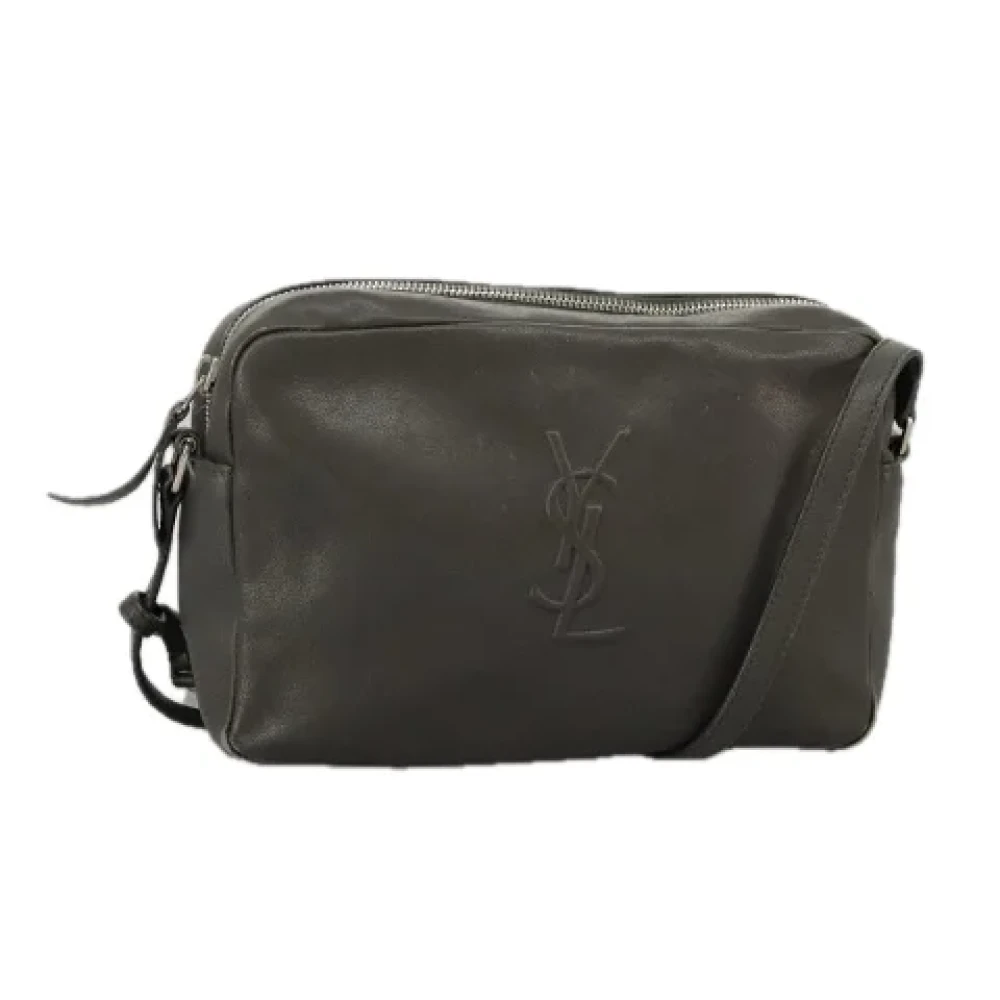 Saint Laurent Vintage Pre-owned Leather shoulder-bags Gray Dames