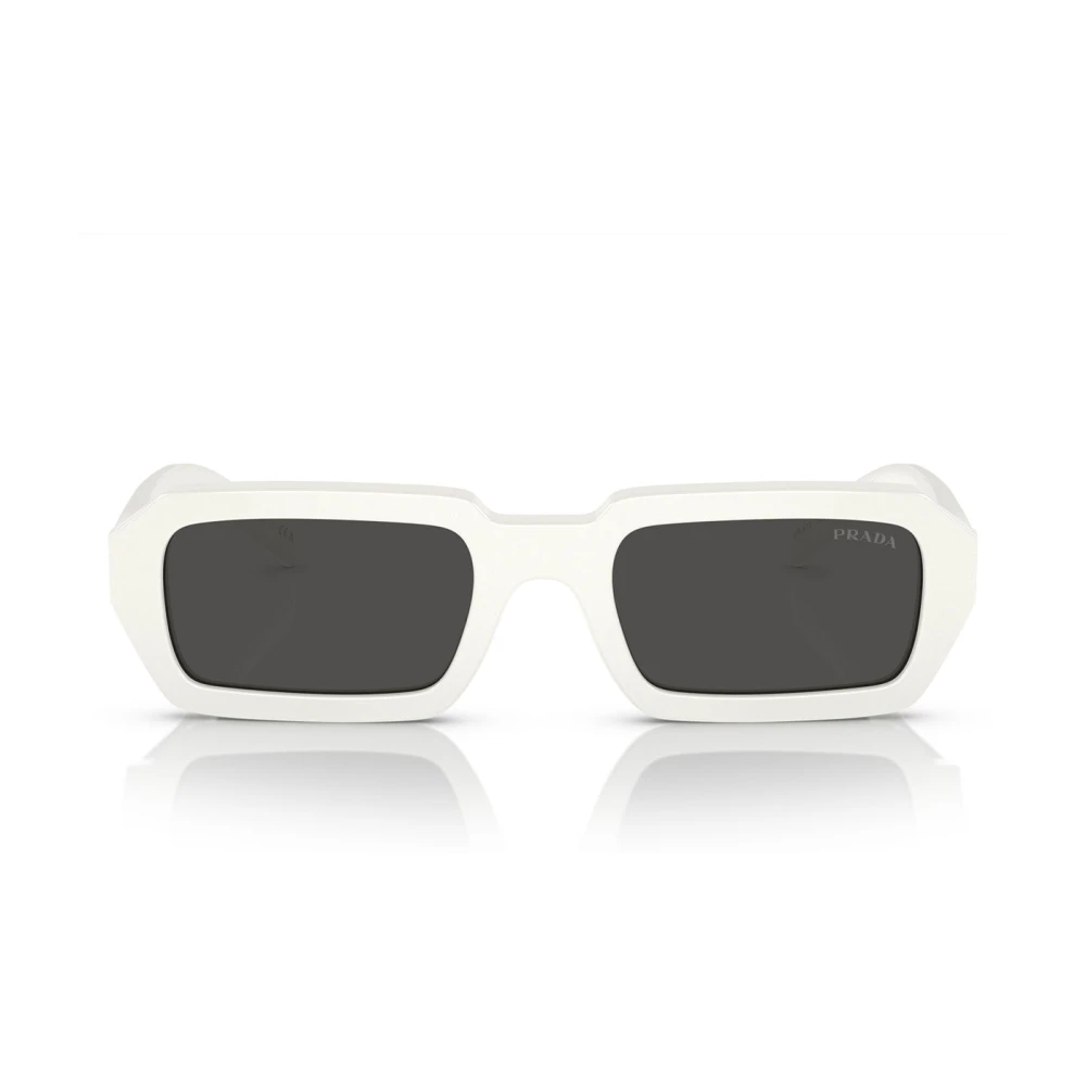 Uregelmæssig Form Hvide Solbriller med Mørkegrå Linser