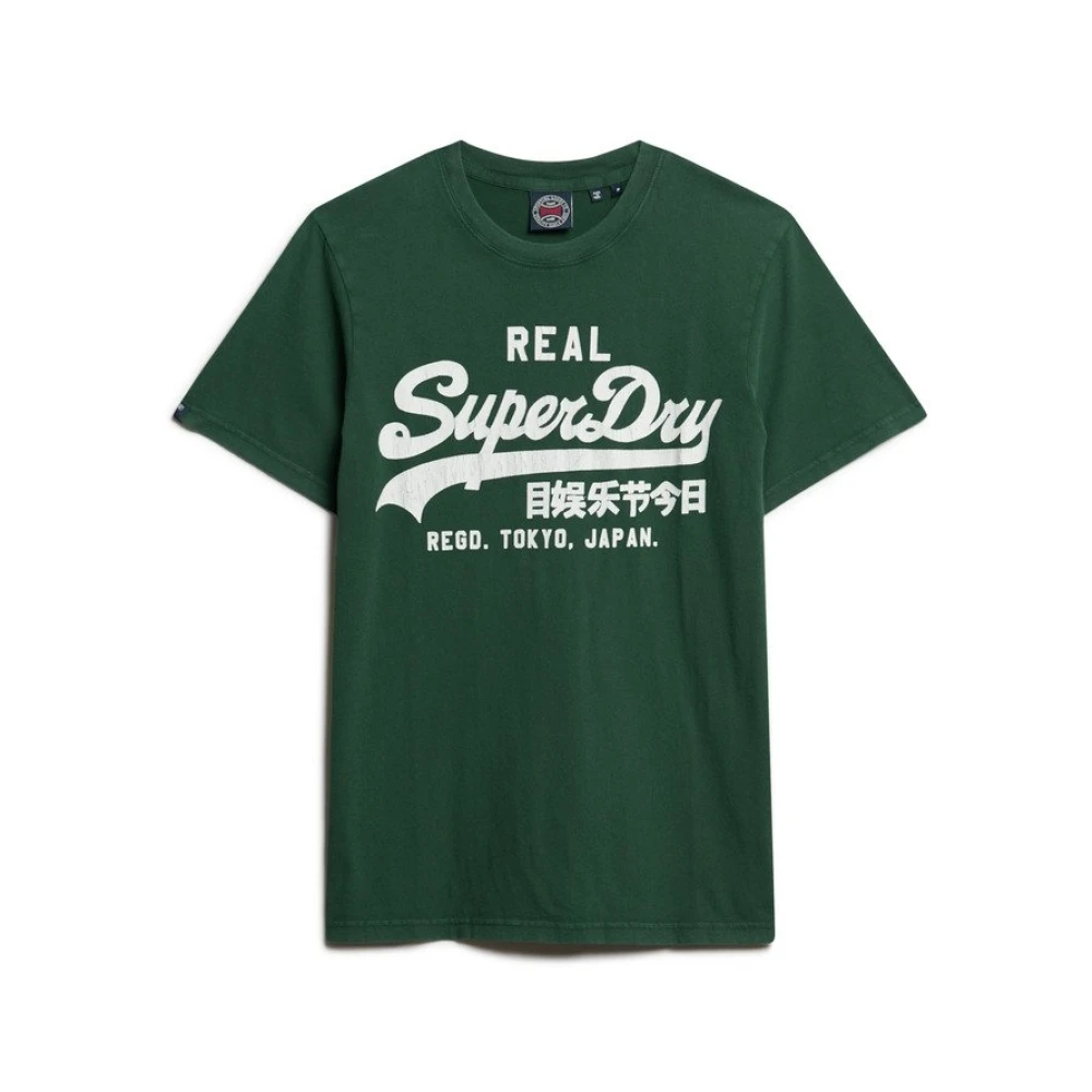 Superdry Men's Green T-Shirts, M, Vintage Logo Jp Cotton T-Shirt