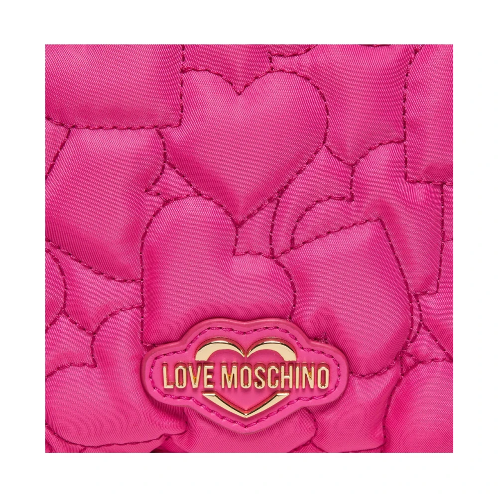 Love Moschino Fuchsia Schoudertas met Gouden Details Pink Dames