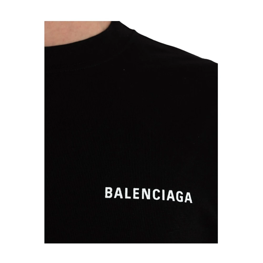 Balenciaga Zwart Logo T-shirt Collectie Black Heren