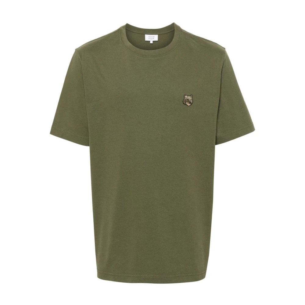 Maison Kitsuné Fox Head Patch Comfort T-Shirt Groen Green Heren