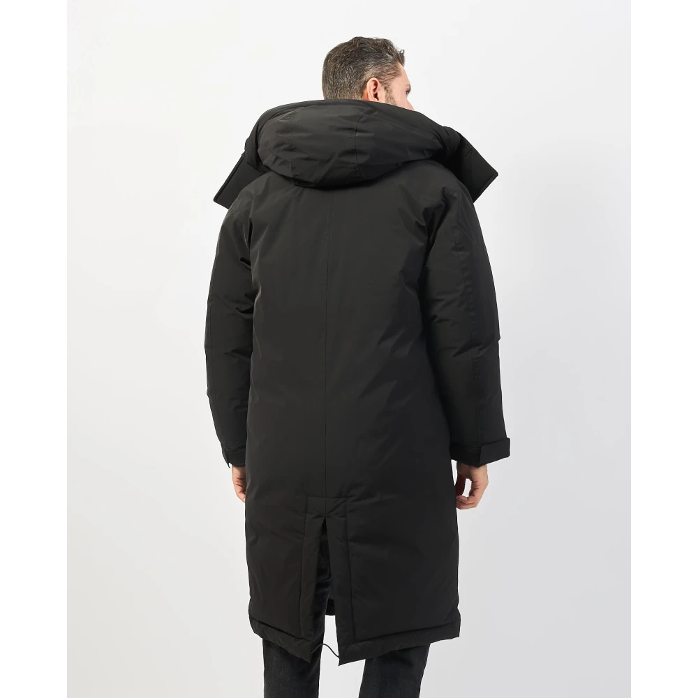 Hugo Boss Zwarte Waterdichte Parka met Oversized Pasvorm Black Heren