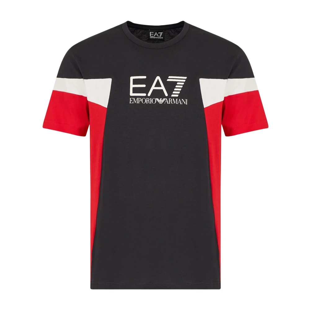 Emporio Armani EA7 Colour Block T-Shirt Red- Heren Red