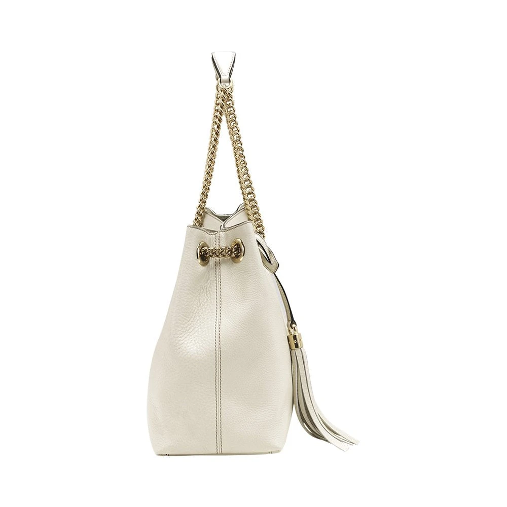 Gucci Soho Leren Schoudertas met Kwastje White Dames