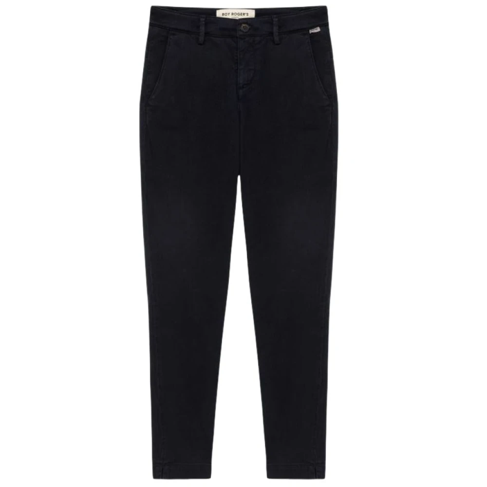 Roy Roger's Women's Blue Flow Soft Bull Chino Trousers - Slim-Fit Trousers - W30 - Trousers