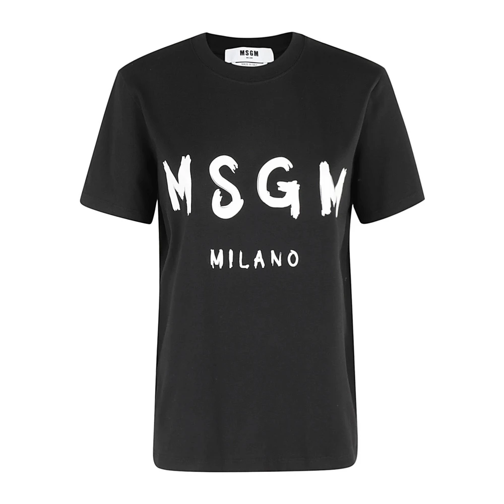 Msgm Casual Katoenen T-Shirt Black Dames