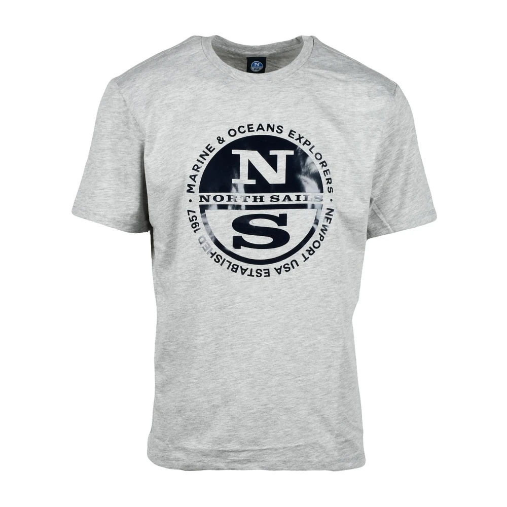 North Sails Ljusgrå T-Shirt för Män Gray, Herr