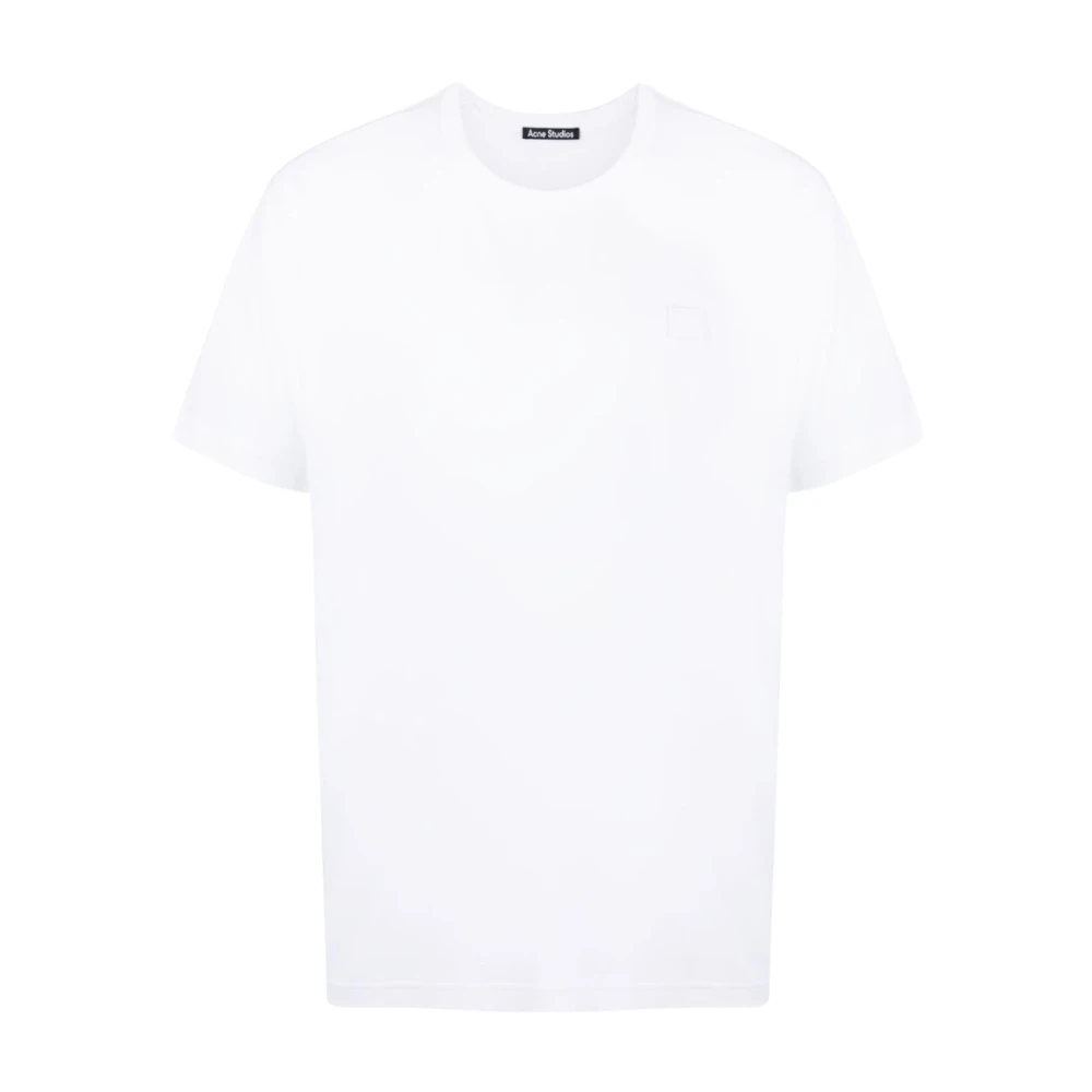 Acne Studios Witte Logo-Patch T-shirt en Polo White Dames