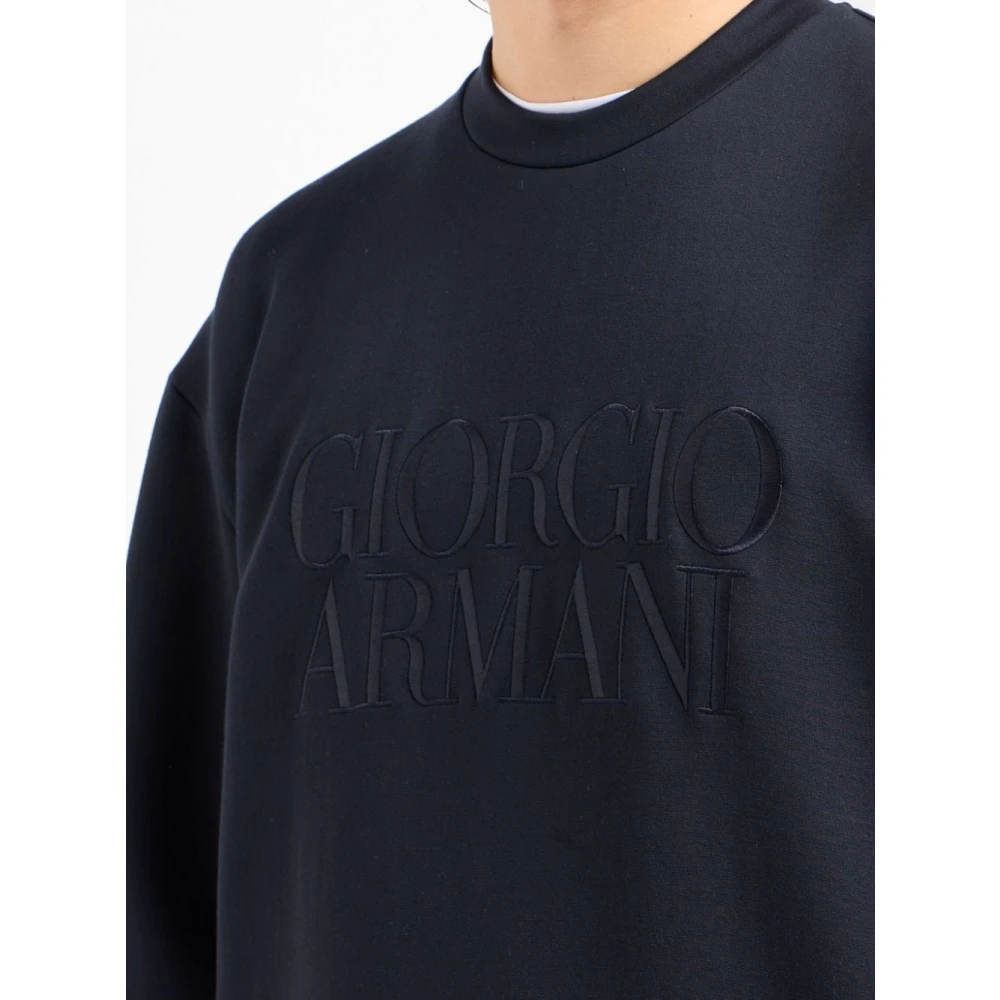 Giorgio Armani Stijlvolle Sweatshirt Ubwz Blue Heren
