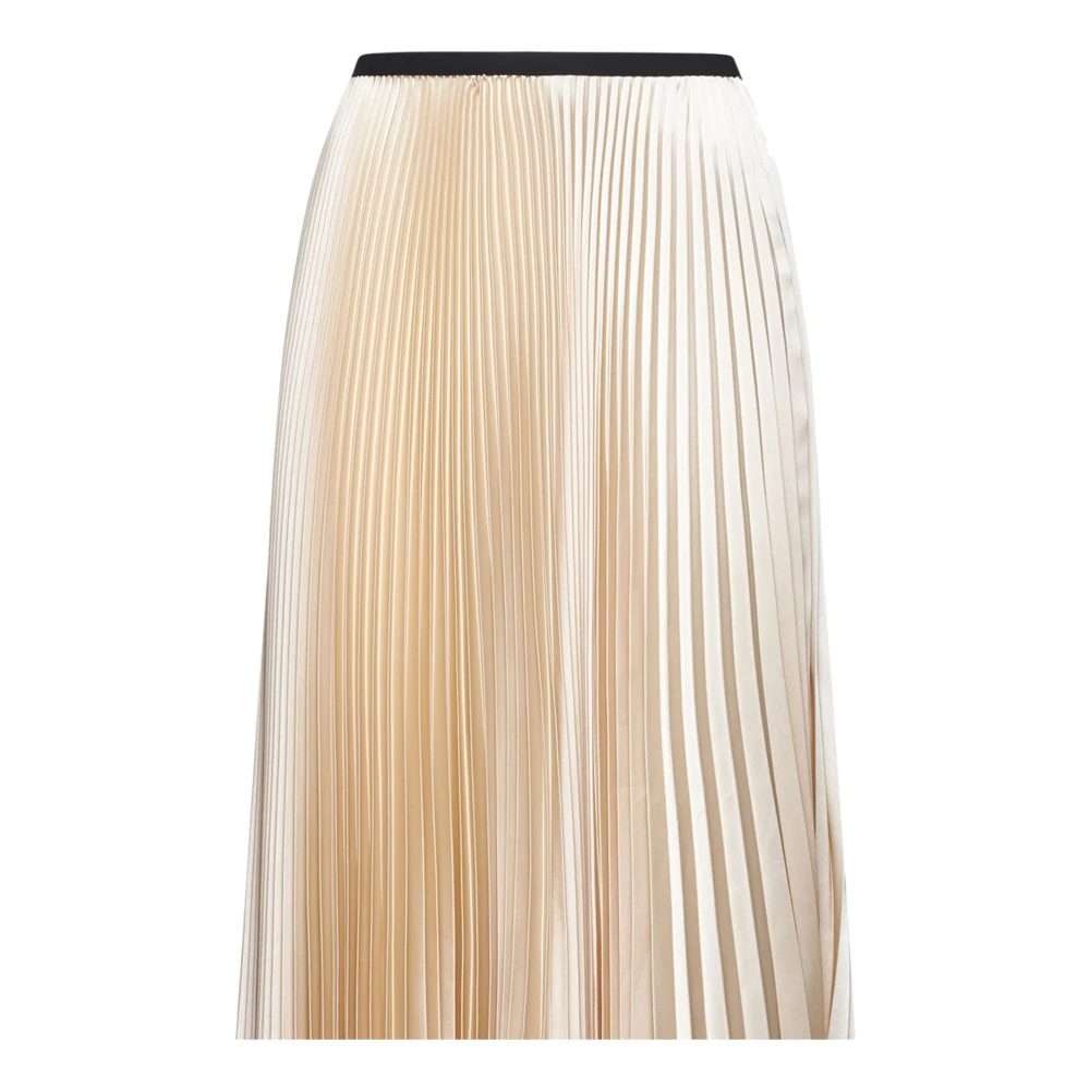 Blanca Vita Wijdvallende Beige Rok met Elastische Tailleband White Dames